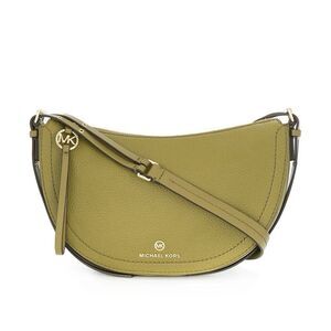 Michael Kors Camden Small Pebble Leather Messenger Bag Pistachio Green Gold